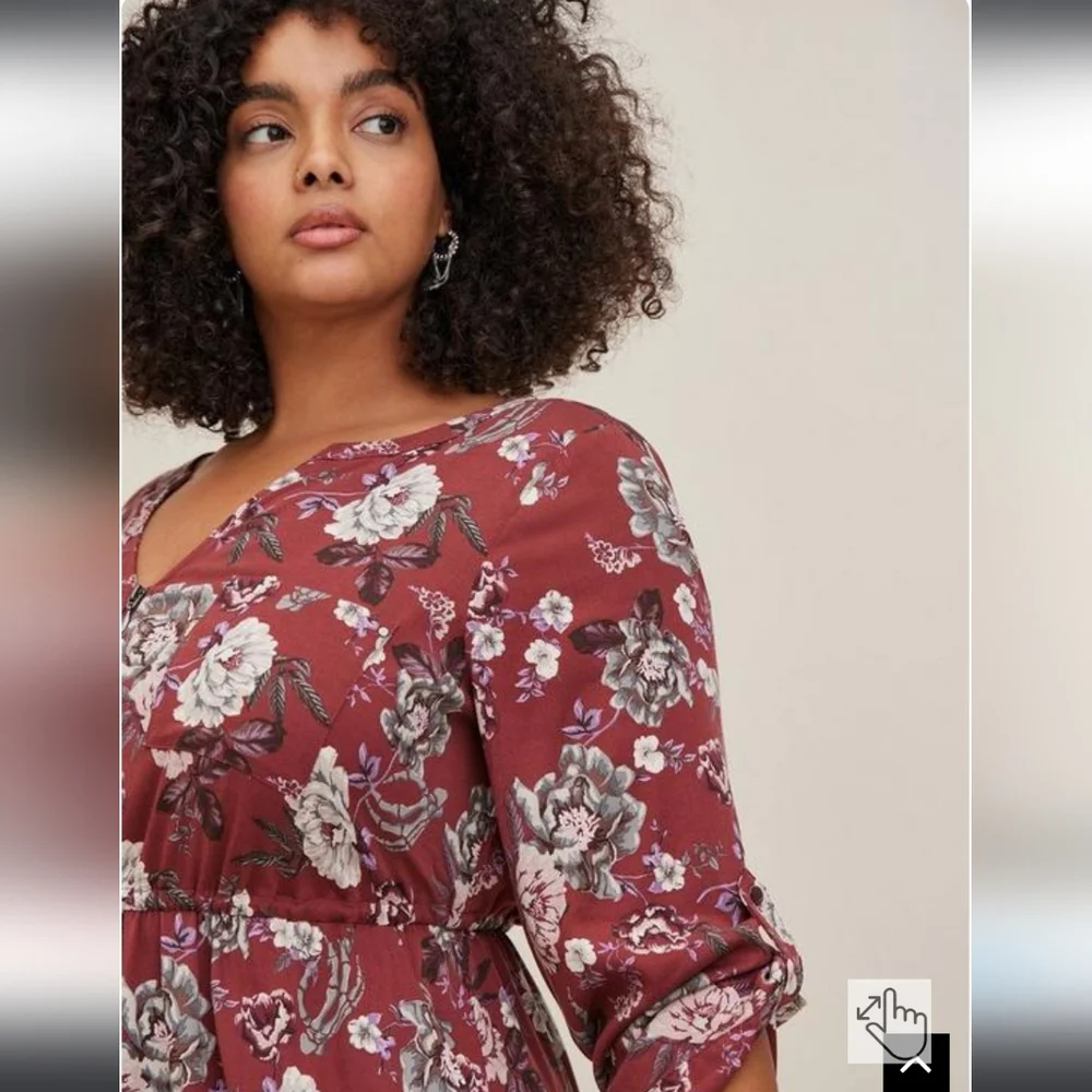 TORRID MIDI Challis DRESS - Picture 3 of 4